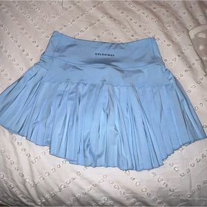 Gold Hinge baby blue mini pleated tennis skirt